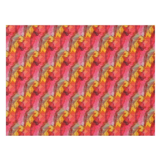 水彩画の芸術の赤い黄色 テーブルクロス (正面(横))