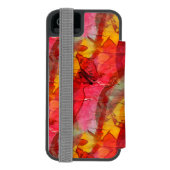 水彩画の芸術の赤い黄色 INCIPIO iPhoneウォレットケース (フォリオ裏面)