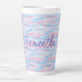 水彩画の芸術的なパステルカラー カフェラテマグ (正面)