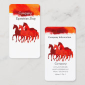 水彩画の芸術的な色を馬に乗って走っている馬 名刺 (正面/裏面)