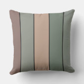 水彩画の茶色の緑とストライプ黒の紙 アウトドアクッション (裏面)