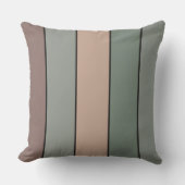 水彩画の茶色の緑とストライプ黒の紙 アウトドアクッション (正面)