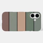水彩画の茶色の緑とストライプ黒の紙 Case-Mate iPhoneケース (裏面 (横))