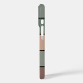 水彩画の茶色の緑とストライプ黒の紙 Case-Mate iPhoneケース (裏面 / 左)