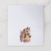 水彩画の茶色の馬の顔の肖像画 プレイスカード (外部開封)