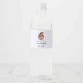 水彩画の茶色の馬の顔の肖像画 - 誕生日 ペットボトルラベル (正面)