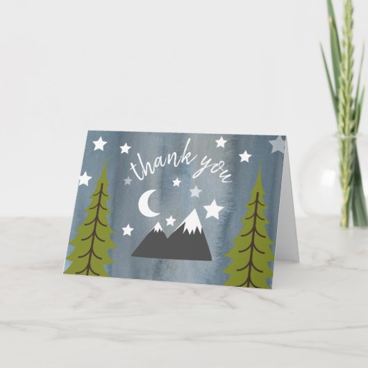 水彩画の荒野の星は感謝していしています サンキューカード (正面)
