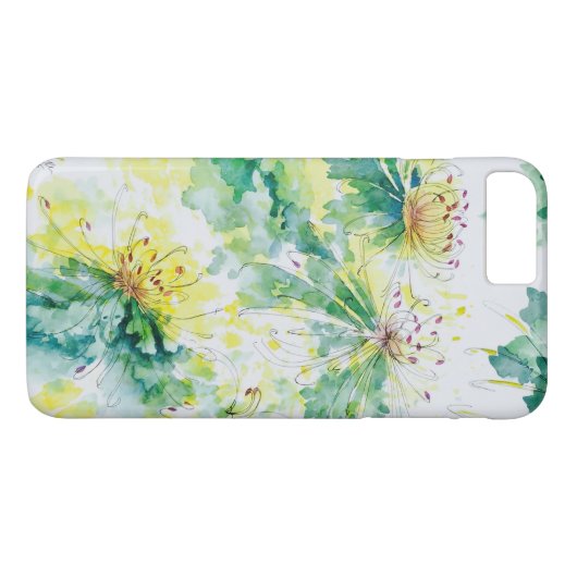 水彩画の菊のiPhone 7の場合 Case-Mate iPhoneケース (裏面(横))