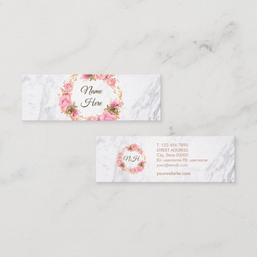 水彩画の華麗さの大理石の小型名刺 スキニー名刺 (正面/裏面)