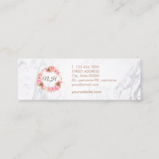 水彩画の華麗さの大理石の小型名刺 スキニー名刺 (裏面)