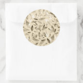 水彩画の落ち葉4 ラウンドシール (バッグ)