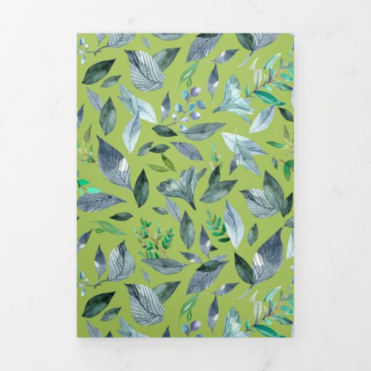 水彩画の落ち葉6 三つ折り案内状 (カバー)