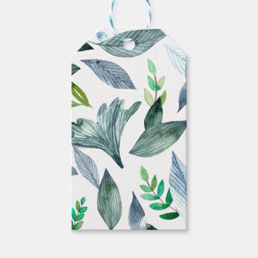 水彩画の落ち葉 11 ギフトタグ (正面)