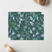 水彩画の落ち葉 5 ノートカード (正面/裏面インサイチュ)