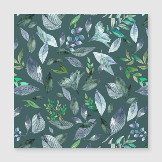 水彩画の落ち葉 5 マグネット招待状 (正面)