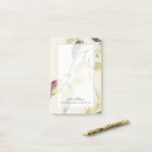 水彩画の葉の枝トリプティク ポストイット (デスク上)