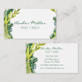 水彩画の葉の花の名刺 名刺 (正面/裏面)