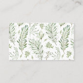 水彩画の葉の金ゴールドフレームの幾何学的でシックな結婚式 プレイスカード (裏面)