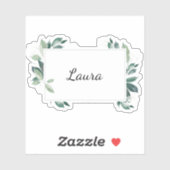 水彩画の葉緑の植物の図 シール (シート)