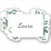 水彩画の葉緑の植物学 シール (正面)