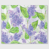 水彩画の薄紫の花 ラッピングペーパー (フラット)