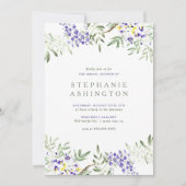 水彩画の藤のブライダルシャワーの招待状 招待状 (正面)