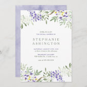 水彩画の藤のブライダルシャワーの招待状 招待状 (正面/裏面)