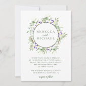 水彩画の藤のリースの結婚式招待状 招待状 (正面)