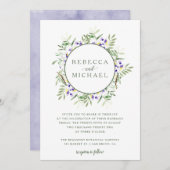 水彩画の藤のリースの結婚式招待状 招待状 (正面/裏面)