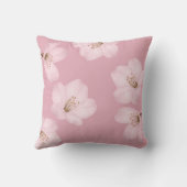 水彩画の藤色の桜の桜の枕 クッション (裏面)