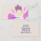 水彩画の蘭の名刺のテンプレート 名刺 (正面/裏面)