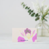 水彩画の蘭の名刺のテンプレート 名刺 (スタンド正面)