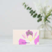 水彩画の蘭の名刺のテンプレート 名刺 (スタンド正面)