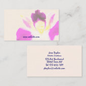 水彩画の蘭の名刺のテンプレート 名刺 (正面/裏面)