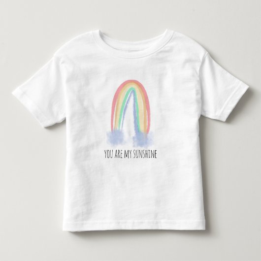 水彩画の虹が輝く「あなたは私の太陽」デザイン トドラーTシャツ (正面)