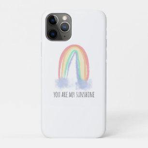 水彩画の虹が輝く「あなたは私の太陽」デザイン iPhone 11 PROケース