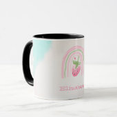 水彩画の虹とイチゴ マグカップ (正面左)