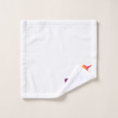 水彩画の虹のユニコーンの白黒パターン バスタオルセット (ウォッシュタオル)