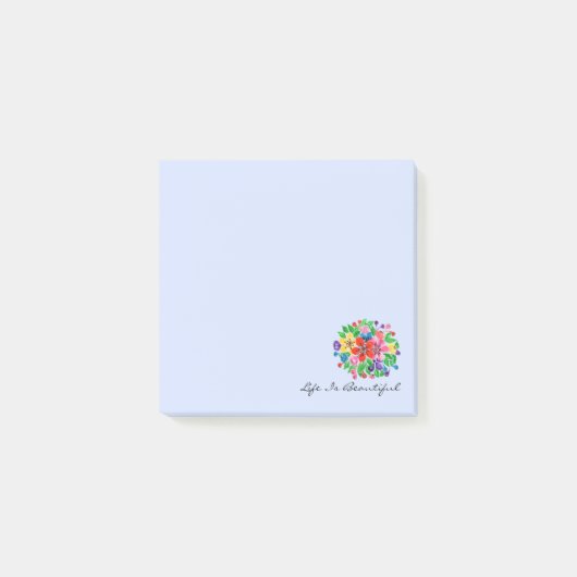 水彩画の虹の花 ポストイット (正面)