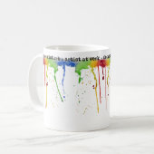 水彩画の虹の*Artist*のマグ コーヒーマグカップ (正面左)