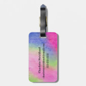 水彩画の虹ヤーンの冗談 ラゲッジタグ (裏面縦)
