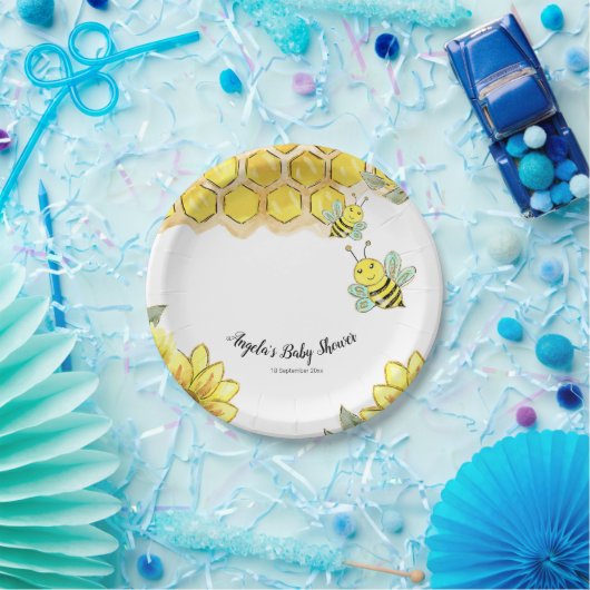 水彩画の蜂のベビーショーのパーティーの紙皿 ペーパープレート (パーティー)