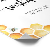 水彩画の蜂の新婚夫婦へのアドバイスと願い ポスター (角)