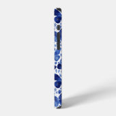 水彩画の蝶々 ブルー iPhoneケース (左側面)