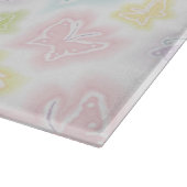 水彩画の蝶が付いている背景 カッティングボード (角)