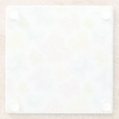 水彩画の蝶が付いている背景 ガラスコースター (裏面)