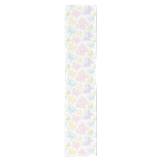 水彩画の蝶が付いている背景 ショートテーブルランナー (正面)