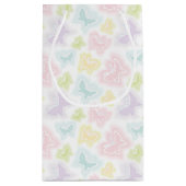 水彩画の蝶が付いている背景 スモールペーパーバッグ (裏面)