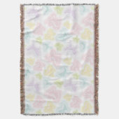 水彩画の蝶が付いている背景 スローブランケット (正面縦)