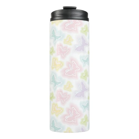水彩画の蝶が付いている背景 タンブラー (正面)